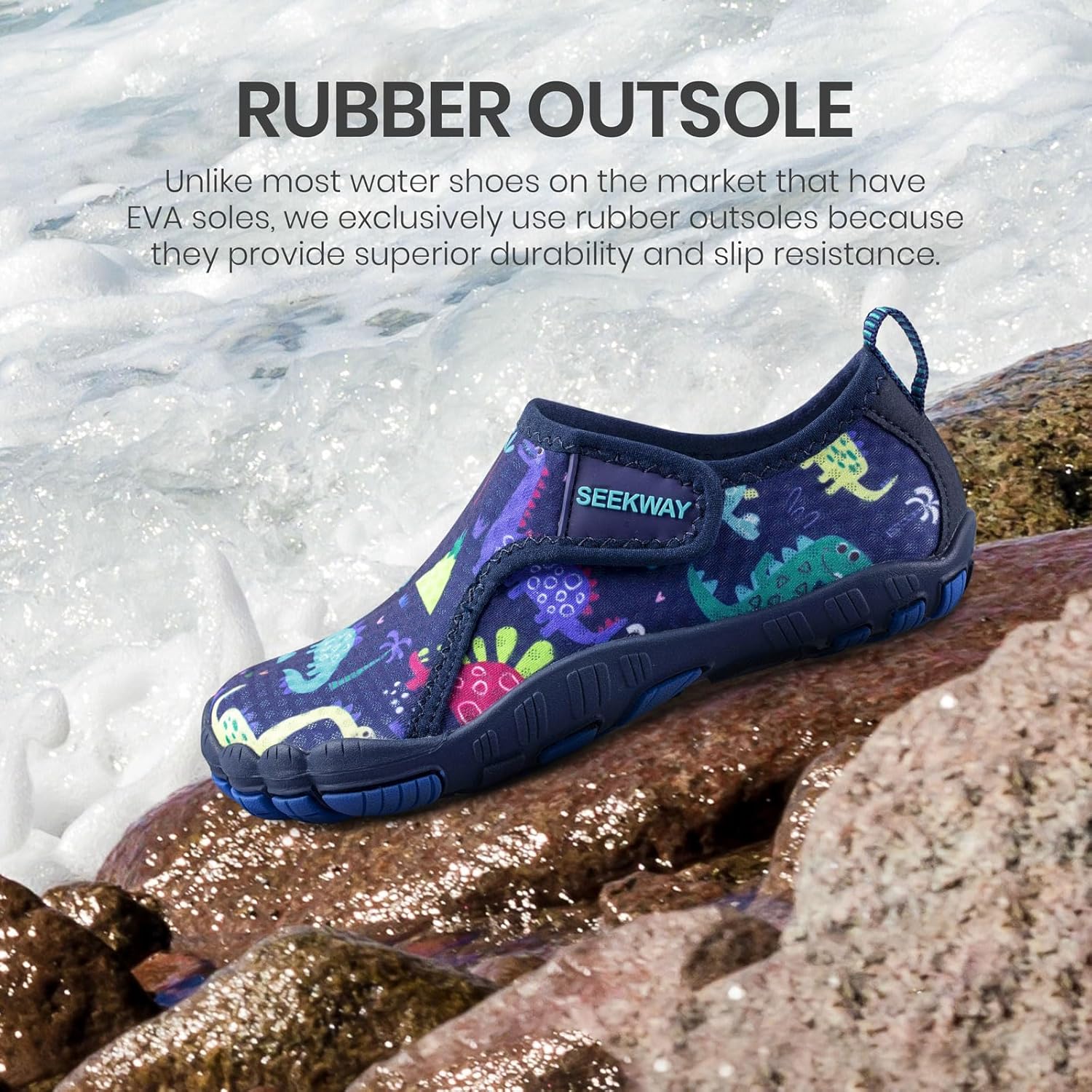 SEEKWAY Barefoot Water Shoes for Kids - Quick-Dry Sand Shoes with Wide Toe Box | Non-Slip for Hiking, Swim, Beach, Pool