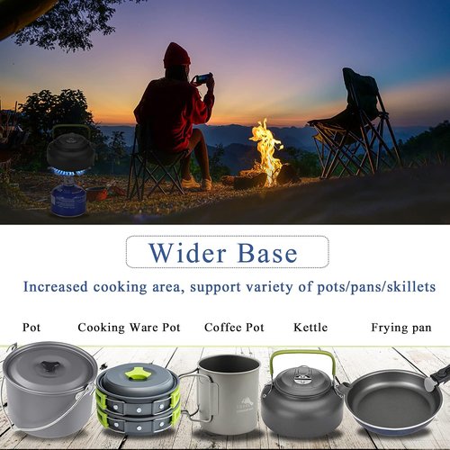 Caudblor Portable Camping Stove - Lightweight Backpacking Burner with Butane Adapter & Carrying Case