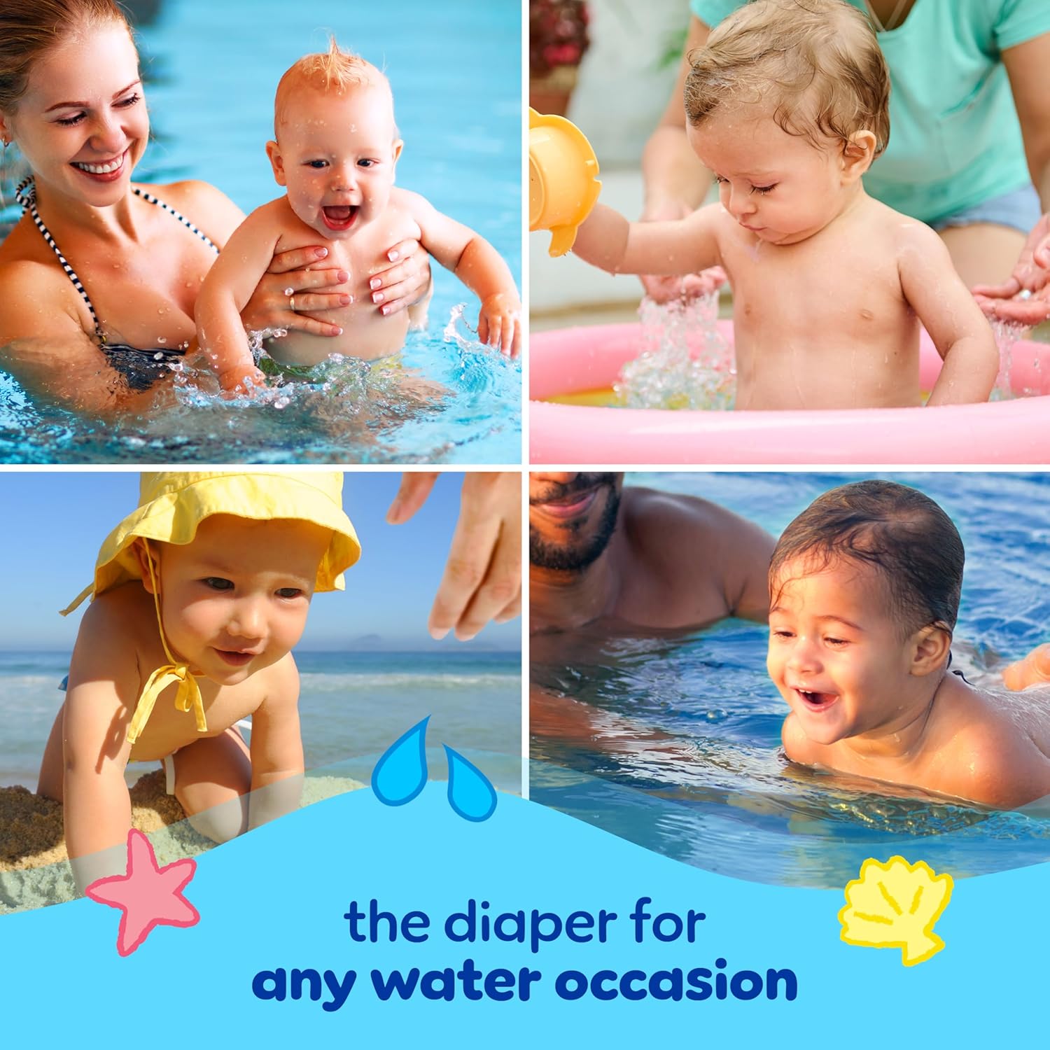 Pampers Swim Diapers - Splashers for Baby - Gap-Free Disposable Swimming Pants | Size 2-3, 20 Count