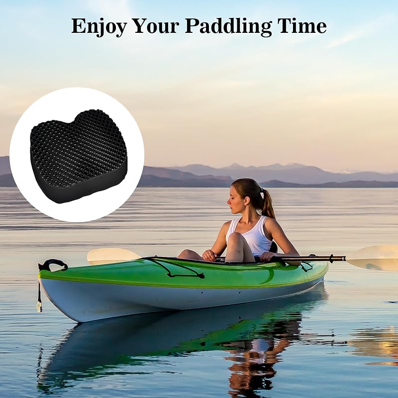 Kayak Seat Cushion Anti-Slip Gel Pad for Long Trips | Black Variation