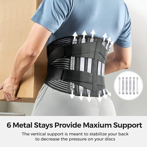 FREETOO Back Brace - Breathable Lower Back Pain Relief Support Belt for Men/Women | Anti-Skid Design, Medium Size