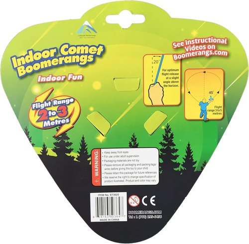 Comet & Meteor Boomerang Set - Includes One Indoor Comet & One Outdoor Meteor Boomerang