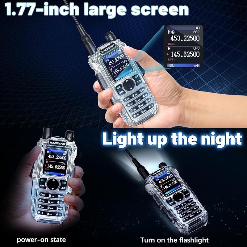 Baofeng UV-21R 999 Channels Two-Way Radio Handheld – Long Range 3-5 Mile, VOX, NOAA Weather, 771 Antenna (2 Pack) Variation: Clear
