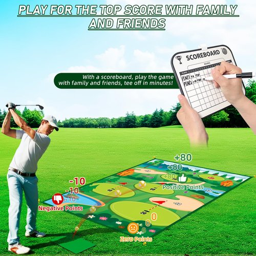 Golf Training Mat 12”*17“with Instant Swing Feedback & Durable - Portable Practice Mat for Indoor/Outdoor Use, Ideal for Golfers of All Levels, for Men Women