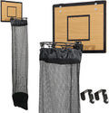 Skiennix Over The Door Basketball Hoop Laundry Basket - Space-Saving Wooden Hamper for Kids' Rooms & Dorms