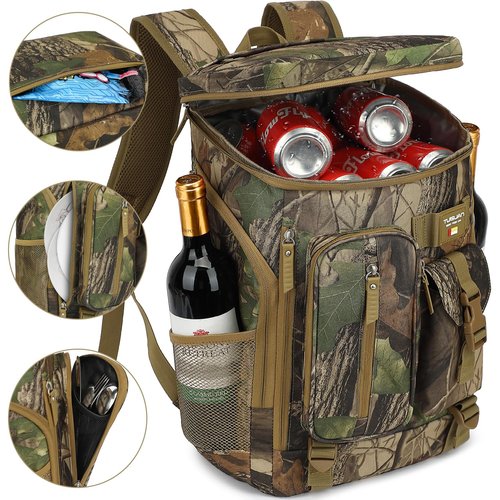 TUGUAN Cooler Backpack 36 Cans Cmao Insulated Leak Proof Lightweight Lunch Backpack for men Work Portable Travel Thermal Bag Compartment Camping Hiking Beach Pincnic Tactical Cooler Backpack for Women