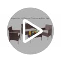 Outdoor Patio Furniture 4-Piece Conversation Set with Cushions - Black and Beige