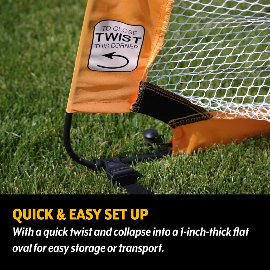 PUGG Pop Up Soccer Goals - Portable Training Equipment with Knitted Poly Net - Includes 2 Goals & Bag