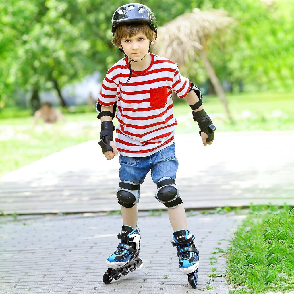 Skiennix Adjustable Inline Skates for Kids | Light-Up Wheels | Ages 5-12 | Perfect for Beginners
