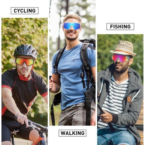 YAMAZI Cycling Sunglasses Men Sports Sunglass Women Polarized Sunglasses for Baseball Bicycle Softball Fishing Running Hiking Mountain Biking (MTB) Glasses UV Protection