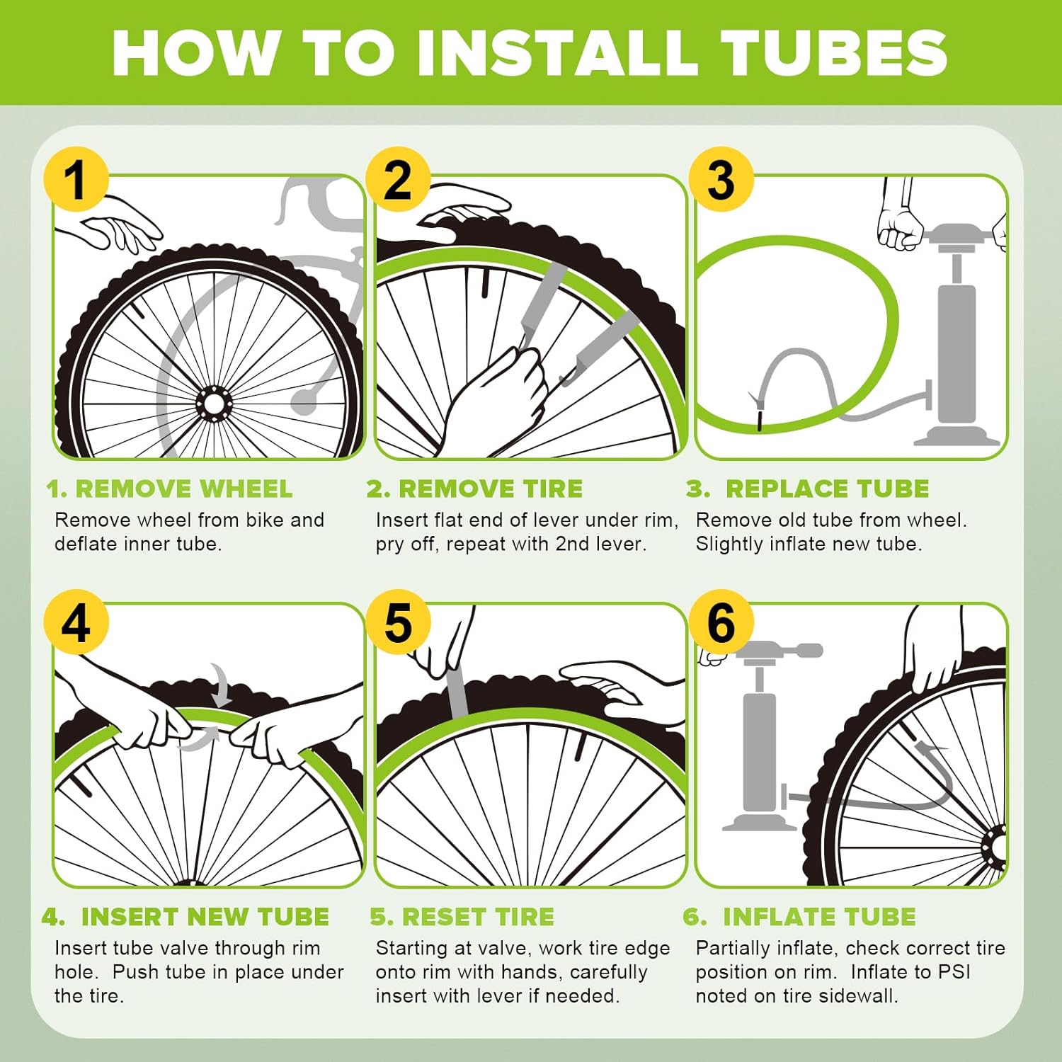 Reliable Bicycle Tube - 2 Pack with Tire Levers & 32mm AV Schrader Valve | Sizes 12" to 29"