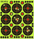 GearOZ Bullseye Splatter Target Stickers - 90-225 PCS Adhesive Shooting Targets for BB & Airsoft | Yellow Impact