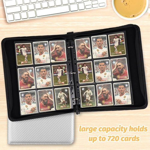 GERMUN Silver 9 Pocket Card Binder - Premium Zip Trading Card Album for MTG & TCG | 720 Double-Sided Pockets