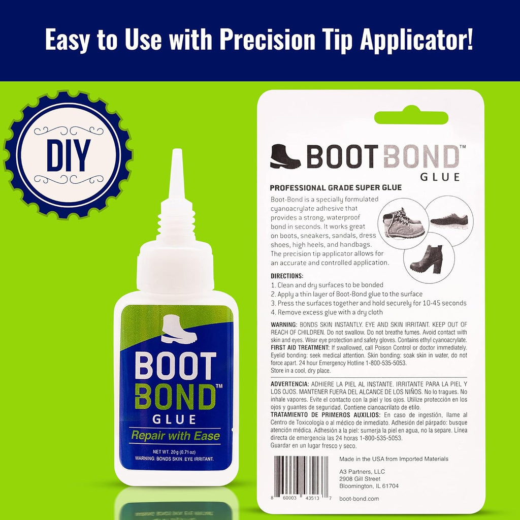 Skiennix Boot Glue - Quick Dry Waterproof Repair Formula for Shoes & Boots - Flexible Seal for Heels