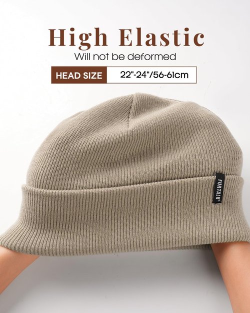 FURTALK 3 Pack Beanie for Men Women Unisex Cuffed Thick Knitted Unisex Winter Hat Skull Cap