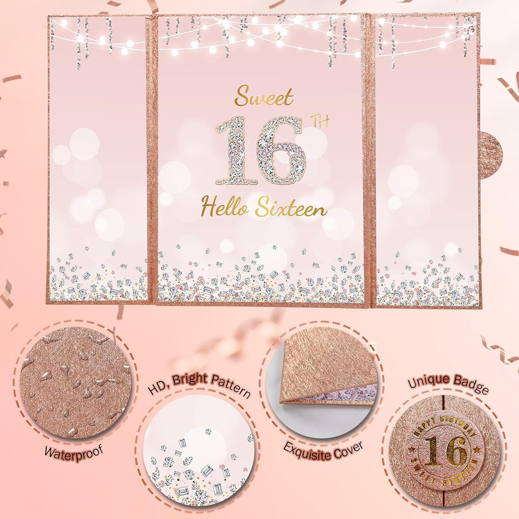 Regine Switzerland Sweet 16th Birthday Decorations - Creative Guest Book Alternative | Rose Gold Theme