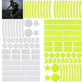 104 PCS Reflective Stickers, High Visibility Safety Tape for Bike Helmet, Bicycle, Motorcycle, Stroller, Wheelchairs, Waterproof Night Visibility Decals, Micro-Prismatic, 2 Colors (Yellow & Gray)