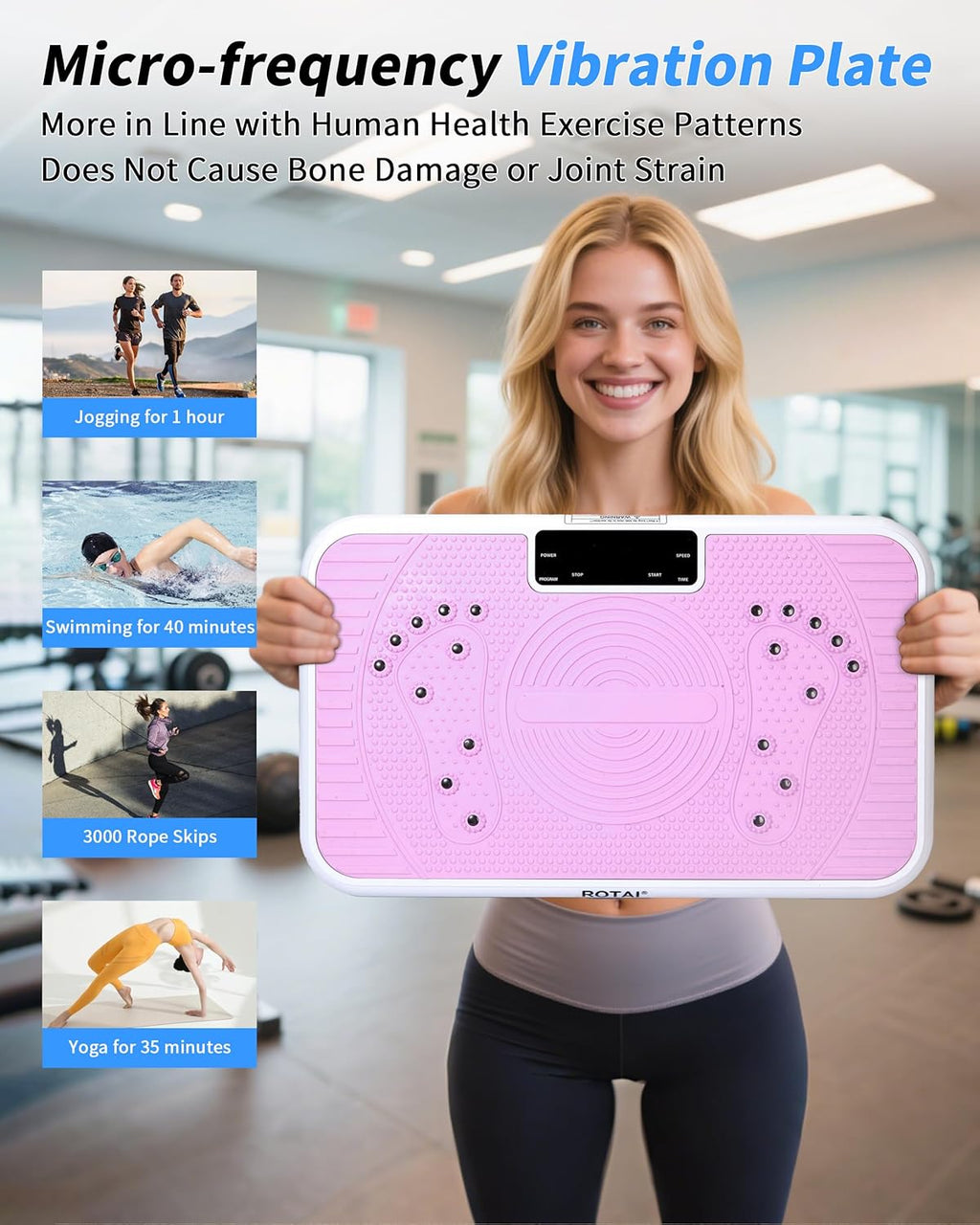 ROTAI Vibration Plate - Whole Body Exercise Machine for Weight Loss & Lymphatic Drainage | 400 lbs Capacity