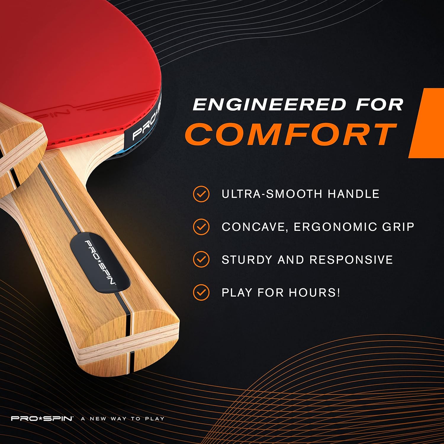 PRO-SPIN Ping Pong Paddles - High-Performance Table Tennis Racket Set with 3-Star Balls & Storage Case | Ideal for Indoor & Outdoor Play