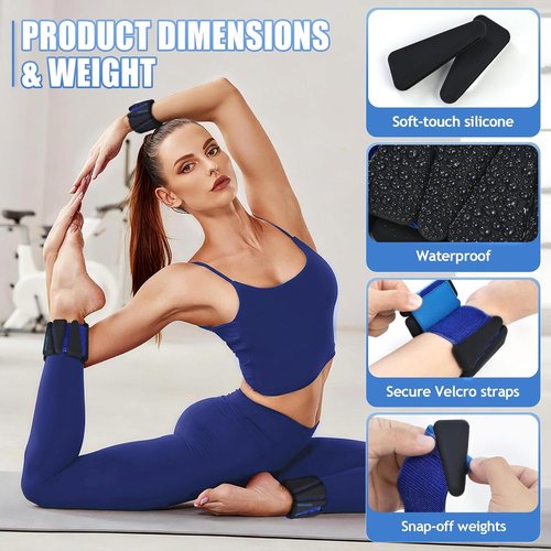 BECOJADDE Ankle Weights - Adjustable 1 lb/2 lb Set for Women & Men | Perfect for Walking, Yoga, Gym