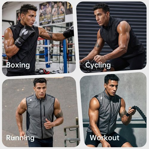 HOTSUIT Sweat Vest for Men Weight Loss Full Zipper Sauna Vest for Men Anti-Rip Heat Trapping Shirt for Gym Boxing, Black, 3XL