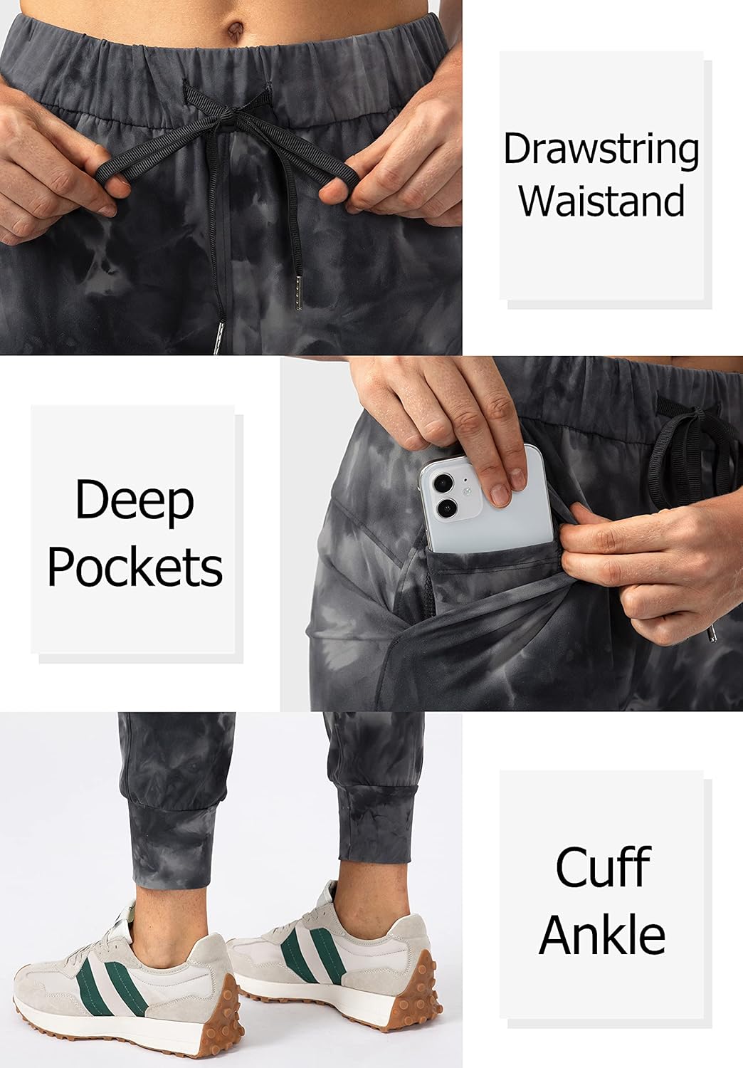 SANTINY Women's Joggers - Comfortable Drawstring Sweatpants with Pockets | Ideal for Running & Lounging