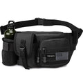 Tactical Fanny Pack，Military Waist Bag Hip Belt Bumbag Utility Bags for Fishing Hiking Hunting with Mesh Water Bottle Holder Pouch (Black)