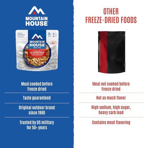 Mountain House Gluten-Free Pad Thai with Chicken - Freeze-Dried Camping Meal, 2 Servings, 30-Year Shelf Life, 2-Pack