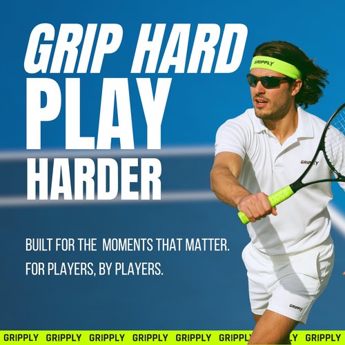 GRIPPLY Wacky Tacky Tennis Overgrips – 12 Pack Ultra Sticky, Non-Slip, Sweat-Proof Racquet Grip Tape Control – (12 Pack White)