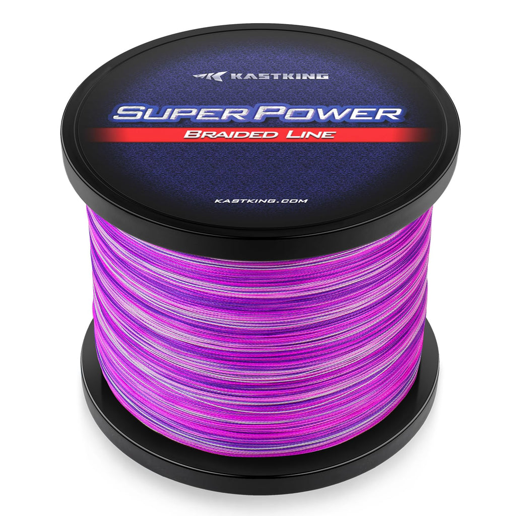 KastKing Superpower Braided Fishing Line, Purple Camo, 6LB, 300+27 Yds