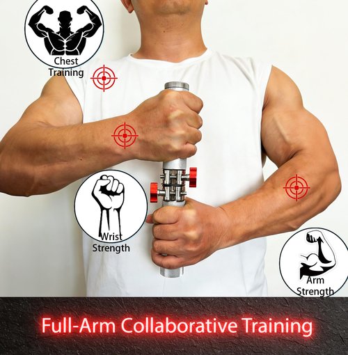 Forearm Strengthener and Wrist, Adjustable Resistance, Comfortable Grip and a Durable Design Roller Perfect for Men and Women - Ideal for Hand, Wrist, and Forearm Strength Training, Workout - Wrist/Arm Builder (red)