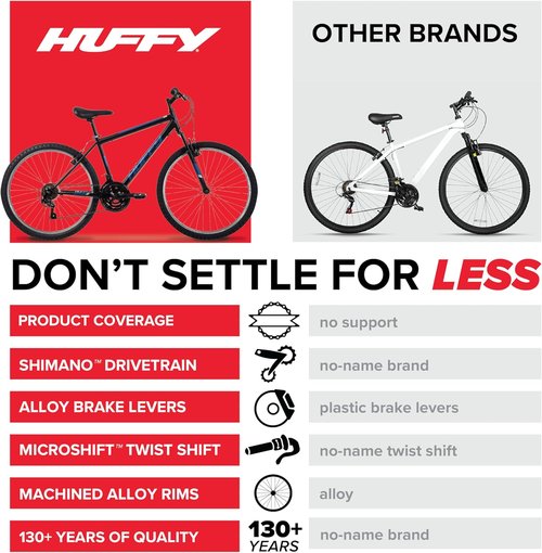 Huffy Stone Mountain Bike - Versatile 6-Speed & 21-Speed Options | Adjustable Saddle, All-Terrain Tires, Multiple Colors