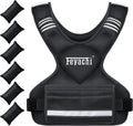 Feyachi Adjustable Weighted Vest - X-Type Design with Reflective Stripe | 3-32 lbs for Running & Training