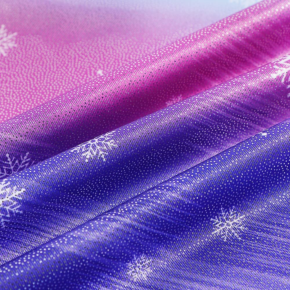 Leotards for Girls Gymnastics Unicorn Athletic Dance Wear Shiny Rainbow Blue Hotpink (Purple Snowflake, 5/6 Years)