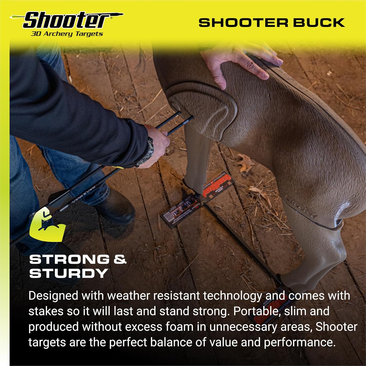 Shooter Buck 3D Deer Archery Target - Realistic Design for Accurate Practice | Durable & Weather-Resistant
