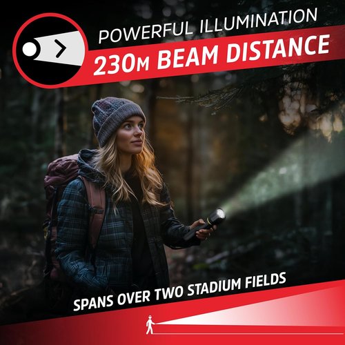 Energizer LED Flashlight - Ultra Bright 1000+ Lumens | IPX4 Water Resistant, Rugged Black Design