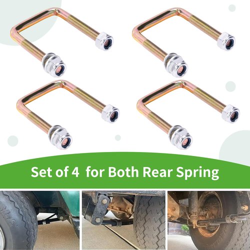 10L0L Rear Leaf Spring Bolts Kit for EZGO TXT,Set of 4 Golf Cart Leaf Spring U Bolt & Screw Nut for EZGO TXT 72681-G01 00560-G1 11098-G5 72029-G01 72124G01 72124-G01 72618G01 72618-G01