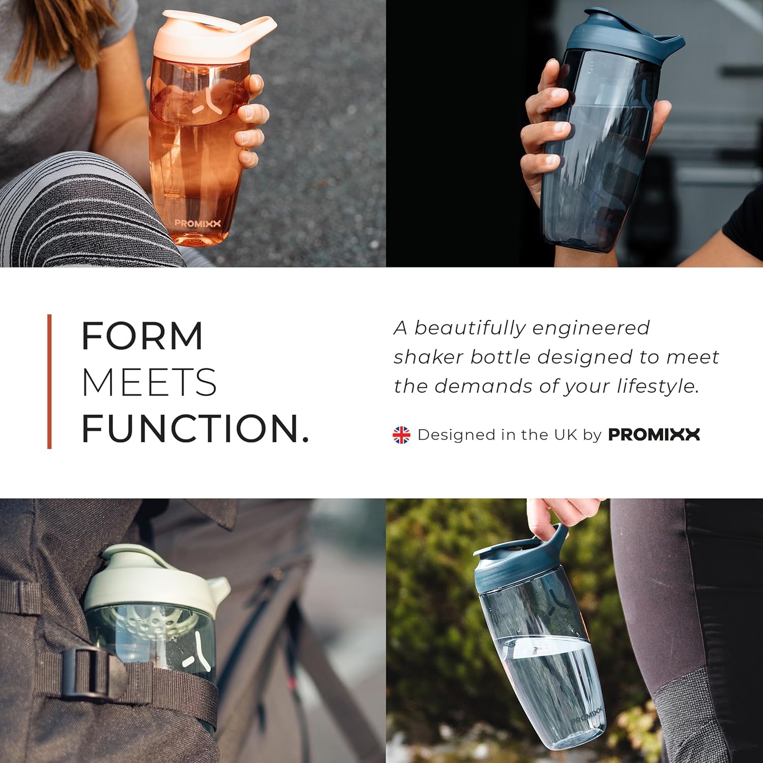 Promixx Pursuit Protein Shaker Bottle - 24 oz Silent No-Ball Mixer | Leak-Proof, BPA-Free, Easy-Clean Design