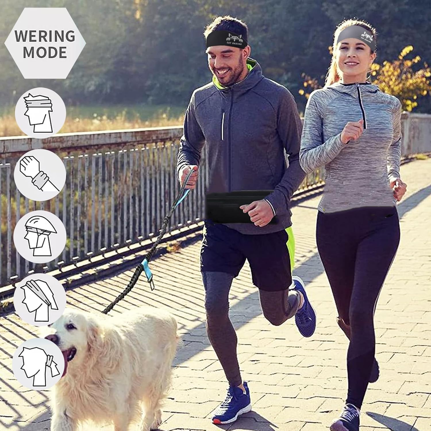 Skiennix 3-Piece Men's Sports Headbands - Sweat-Absorbent Workout Gear for Running | Black