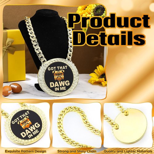 Misdary Turnover Chain Medal - 6" Big Medal Necklace for Football MVP | Sports Awards & Gifts