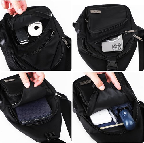 AMJ Crossbody Sling Bag - Casual Shoulder Backpack for Hiking & Travel | Unisex Daypack