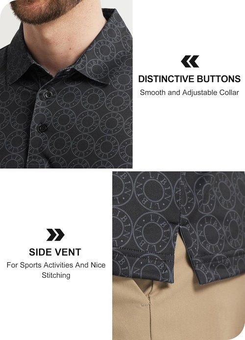 Libin Golf Shirts for Men - Quick Dry Performance Polo with Moisture Wicking | Casual Print Design