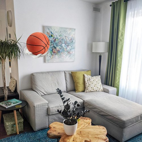 Basketball Holder Wall Mount 2 Piece Set, Men's Room Decoration Game Room Basketball Wall Decor Men's Sport Gifts, Ball Stand Wall Mount, Garage Ball Storage Organizer