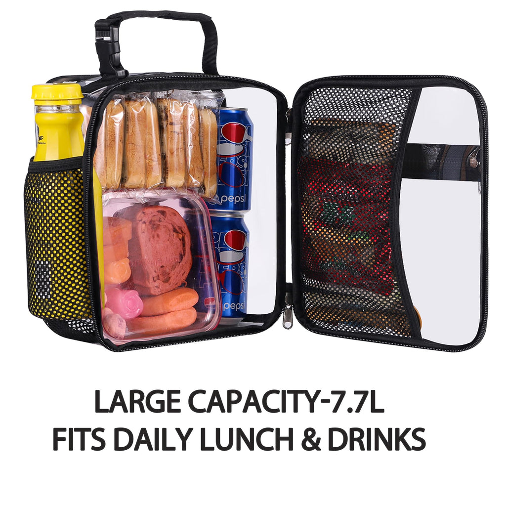 Oraben Stadium Approved Clear Lunch Bag for Sprots Work Durable Clear Lunch Bags Durable PVC Plastic See Through Lunch Bag for Men Women