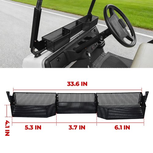 XUTVOTOR Inner Front Mesh Storage Basket Compatible with E-Z-GO RXV Valor 2025 Accessories, Black Combined Front Inner Dash Storage Tray Storage Shelf for EZGO RXV Valor 2025