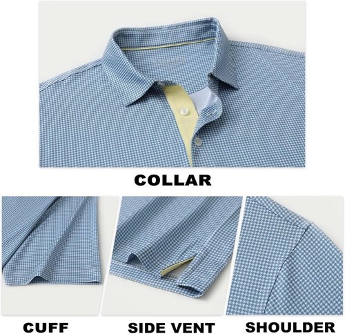 M MAELREG Men's Golf Shirt - Short Sleeve Dry Fit Polo with Moisture-Wicking Performance | Stylish Patterns