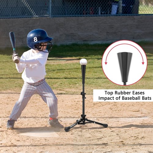 BaseGoal Baseball Tee for Kids - Adjustable Height Batting & Softball Tee | Perfect for Teeball & Travel