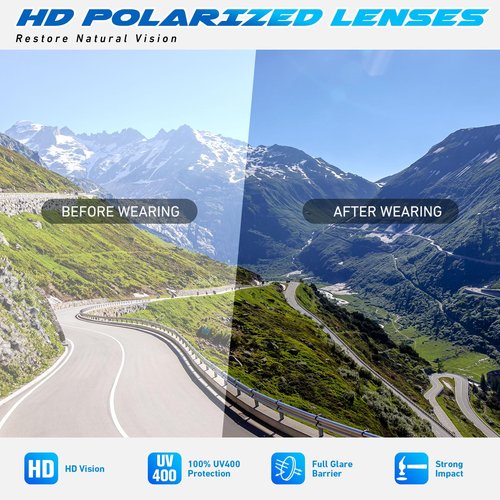 LINVO Polarized Sports Sunglasses Men Women UV400 Protection Wrap Around Goggles for Running Cycling Driving Fishing