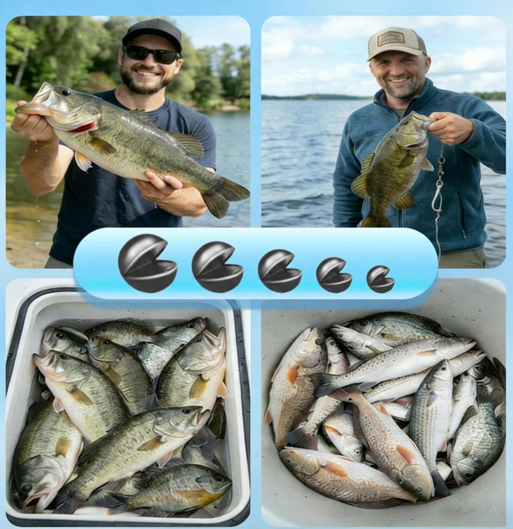 Skiennix Premium Split Shot Fishing Weights - Removable Leakproof Sinkers for Freshwater & Saltwater | 200/350 Pcs in 5/6 Sizes