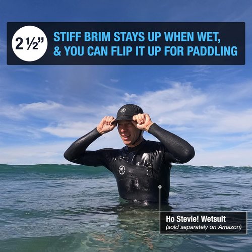 Ho Stevie! Floating Surf Cap - Protect Against Sunburn & Glare - Secure Fit with Comfy Chin Straps